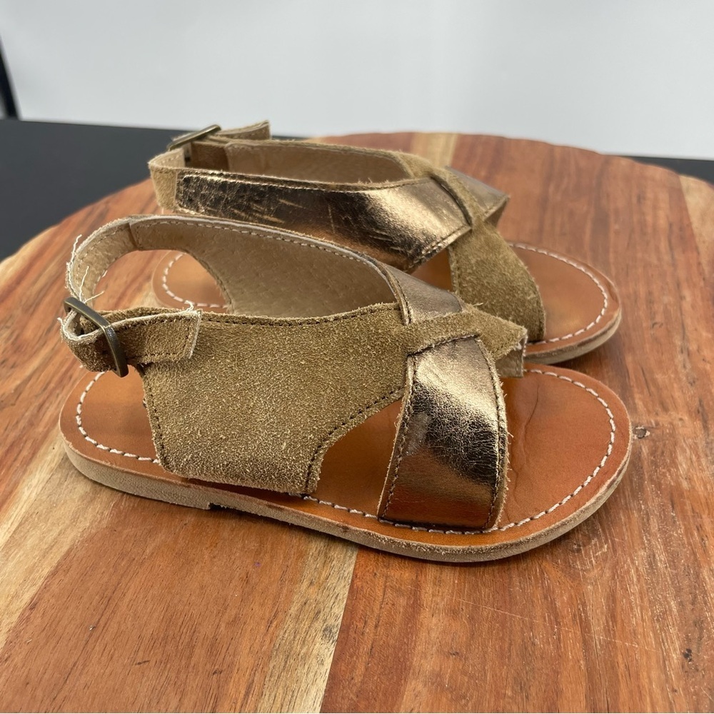 Bonbon bronze metallic sandals sz 24 toddler girl sz 8